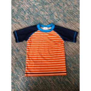 Hanna andersson boys size 110 5t rash guard orange striped